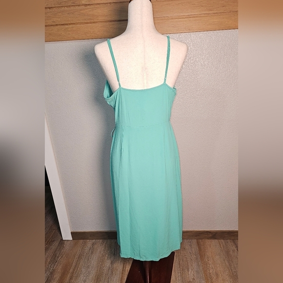 Nine West Mint Green Spaghetti Strap Wrap Dress Large - Picture 5 of 7